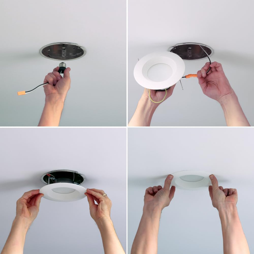 Halo LT 5 in / 6 in Integrated LED Recessed Retrofit Downlight Trim 600 Lumens 3000K Soft White 90 CRI Wet Location Listed Title 20 Compliant Energy Star Certified
