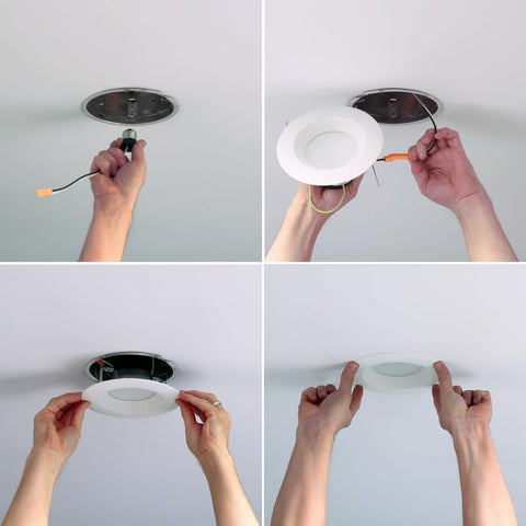 Halo LT 5 in / 6 in Integrated LED Recessed Retrofit Downlight Trim 600 Lumens 3000K Soft White 90 CRI Wet Location Listed Title 20 Compliant Energy Star Certified
