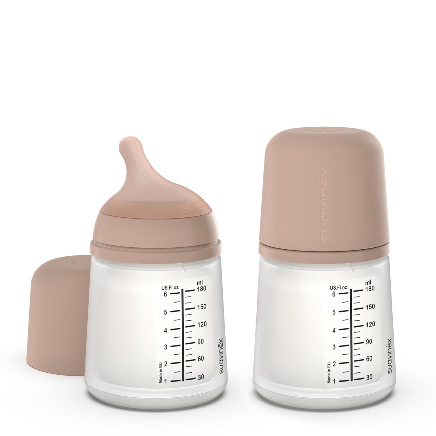Suavinex Zero Zero Anti Colic Baby Bottle, 6 Oz, Medium, 2-Pack
