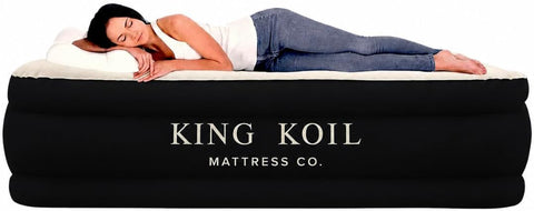 King Koil Air Mattress Queen with Built-in Pump, Inflatable Blow Up Bed