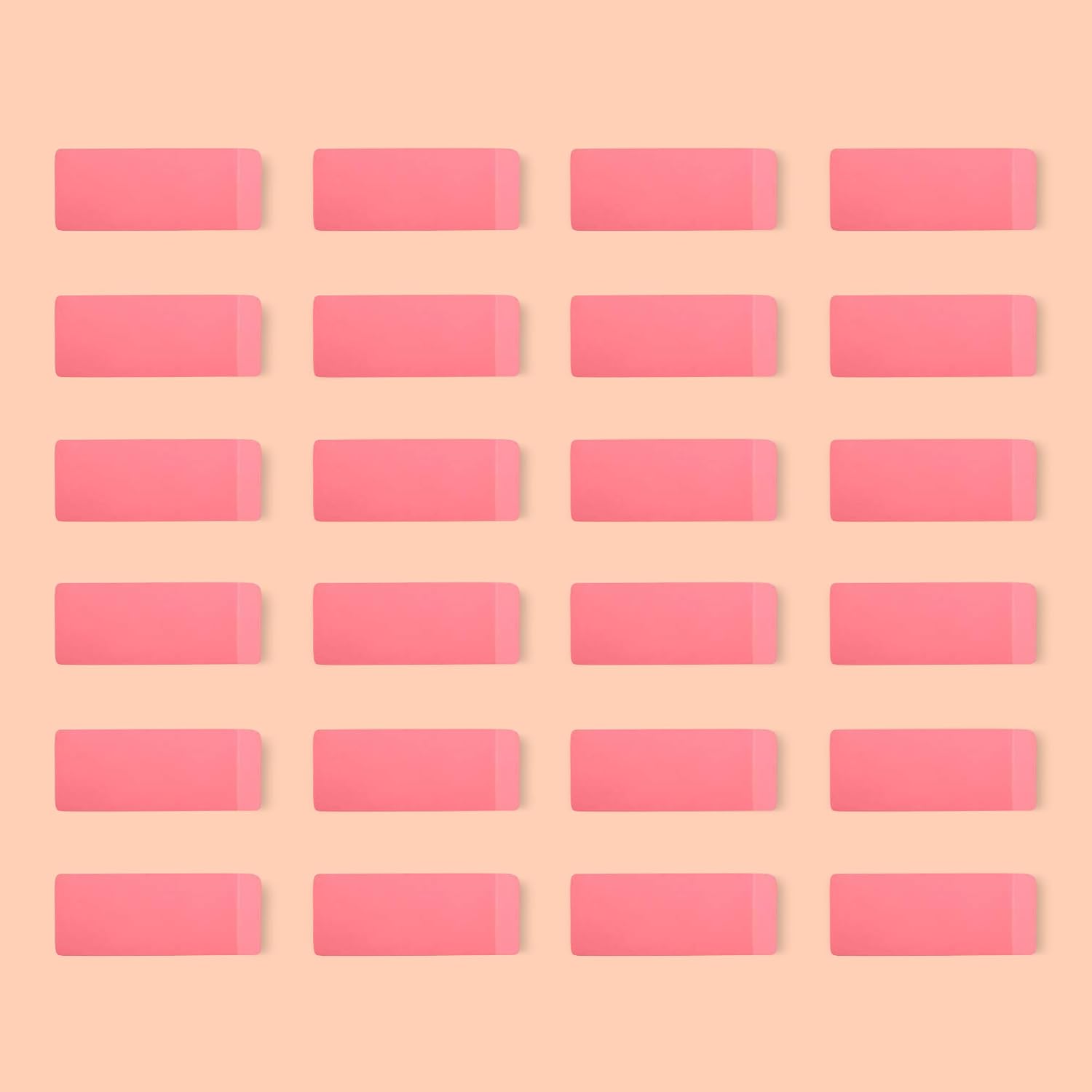 Amazon Basics Rectangular Erasers for School and Office, Pink, Art Eraser for Drawing, Stationery Supplies, 24 Count