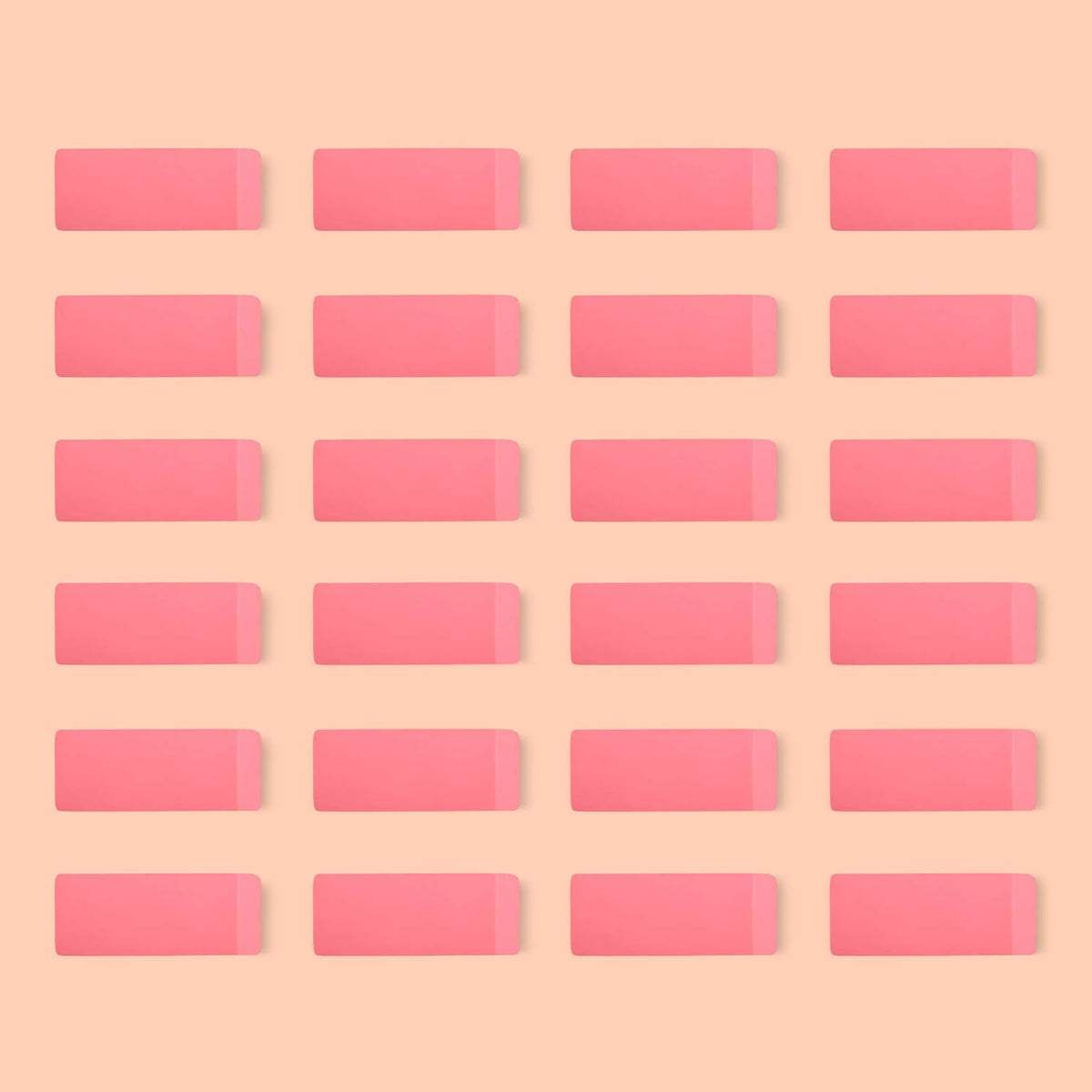 Amazon Basics Rectangular Erasers for School and Office, Pink, Art Eraser for Drawing, Stationery Supplies, 24 Count