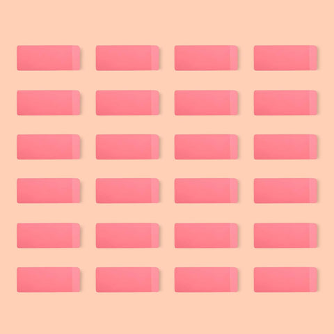 Amazon Basics Rectangular Erasers for School and Office, Pink, Art Eraser for Drawing, Stationery Supplies, 24 Count