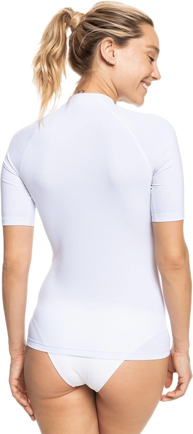 Roxy Womens Short Sleeve Compression Fit Rashguard, UPF 50+, Quick Dry, Recycled Swim Shirt