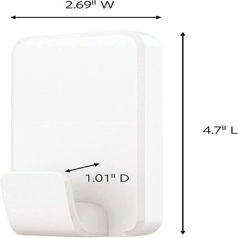 Command 15 Lb XL Heavyweight Wall Hook, Damage Free Hanging Wall Hook with Adhesive Strips, Heavy Duty Single Wall Hook for Hanging Back to School Organizers, 2 White Hooks and 8 Strips