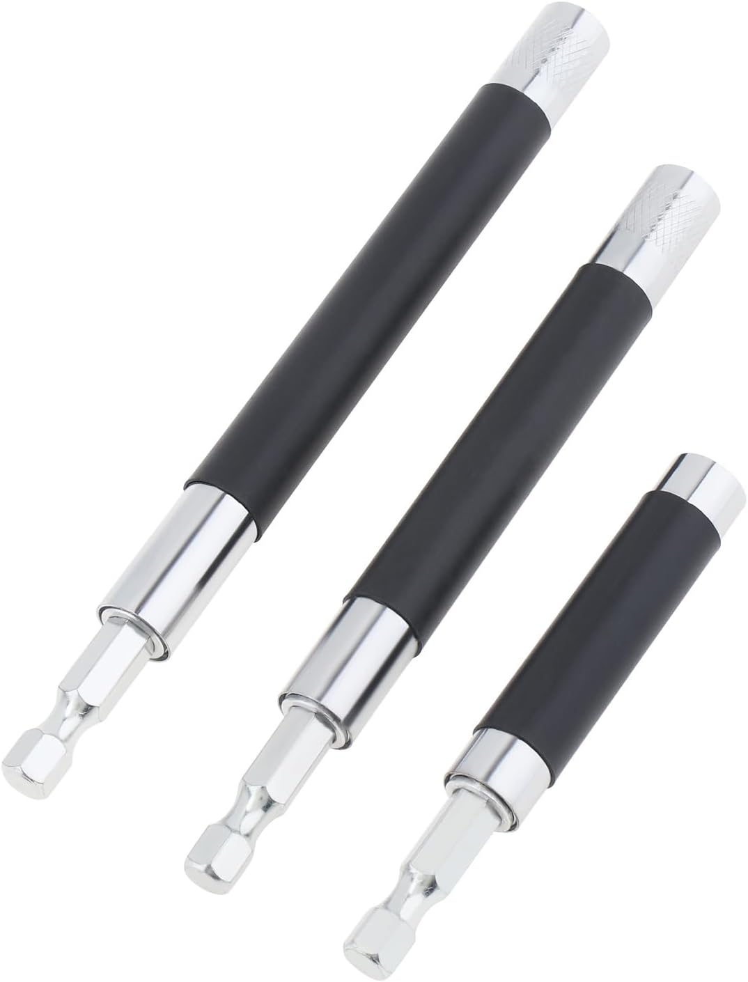 ChgImposs 3pcs/set Scalable Magnetic Screw Drive Guide Drill Bit Tip Holder, 3.15"/4.72"/5.51"(80/120/140mm) Screwdriver Bit Holder Extension Bar Adapter, Drill Bit Guide Rod Adapter