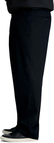 Haggar Men’s Big & Tall Classic Fit Premium No Iron Khaki Pleated Pant