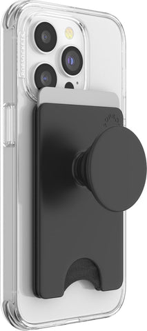 PopSockets Adhesive Phone Wallet with Grip- Black