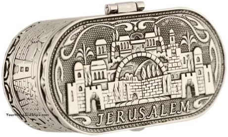 Jewish Shabbat Travel Candle Holders - Jerusalem Candlesticks - Judaica Nickel