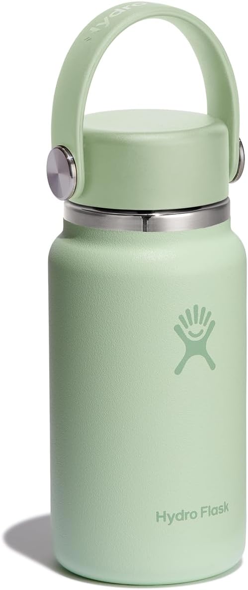 Hydro Flask Micro Bottle - Leak Proof Purse or Pocket Flask - Insulated Mini Water Bottle 6.7 Oz Aloe