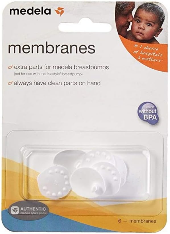 Medela Spare Membranes, Breast Pump Replacement Parts, Made Without BPA, Authentic Medela Spart Parts, White,6 count(Pack of 1)