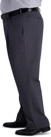 Haggar Men's Big & Tall Iron Free Premium Classic Fit Flat-Front Khaki