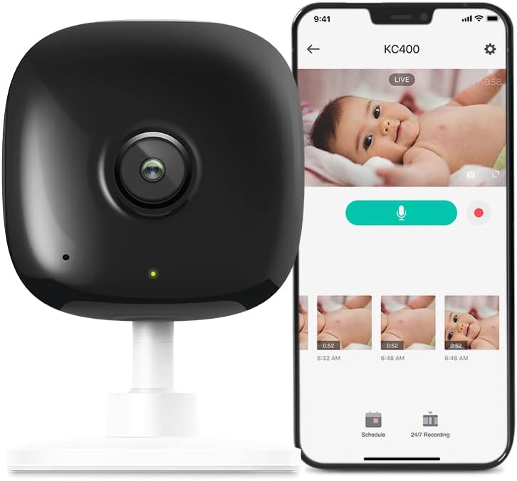 Kasa 2K+ Indoor Wired Security Camera, Baby & Pet Monitor, KC400
