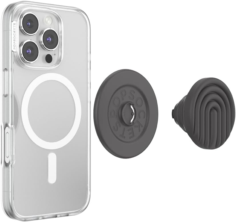 PopSockets Phone Grip for MagSafe, Magnetic Holder- Curves Slate