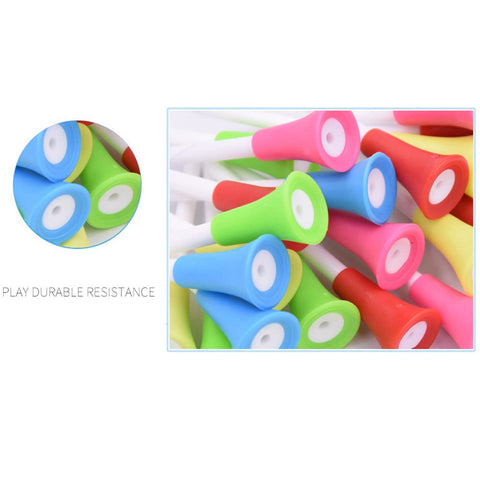 VGEBY 6Pcs Tee Hanger Cartoon Kunststoff Anti Lost Tee Hoop Mit Riemen Tee Holder (Blue + Gray)