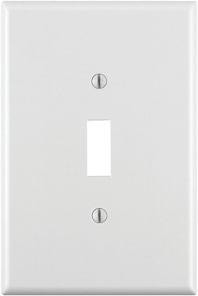 Leviton 1-Gang Toggle Device Switch Wallplate, Oversized, Thermoset, Device Mount, White, 88101