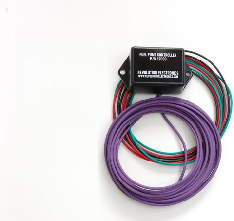 Revolution Electronics Electric Fuel Pump Controller. Primes the pump on key-on and turns the pump off if the engine stops.