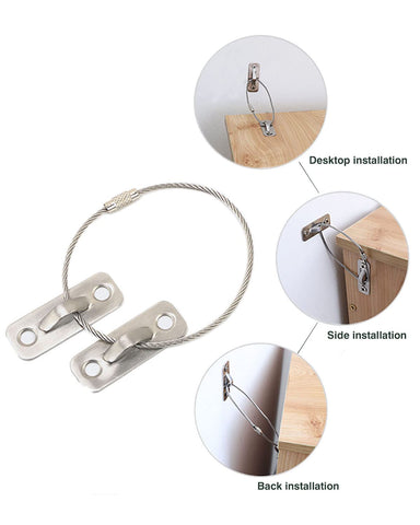 10 Pack Furniture Anchors Kit for Baby Proofing, Furniture Straps Use to Prevent Falling and Anti Tip, Dresser Or Cabinet to Wall Anchors, 8in