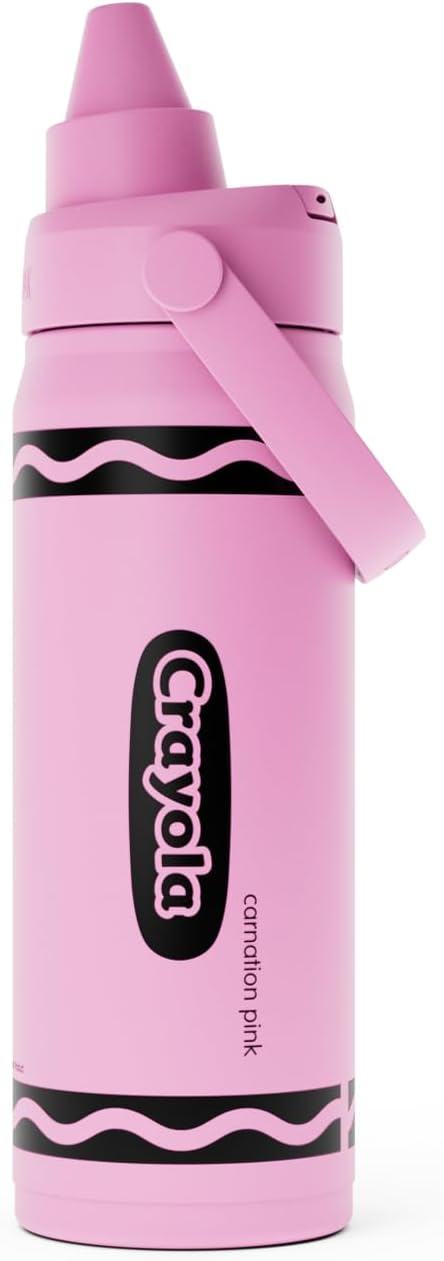 CamelBak Crayola Chug Stainless Steel Water Bottle 16oz, Carnation Pink