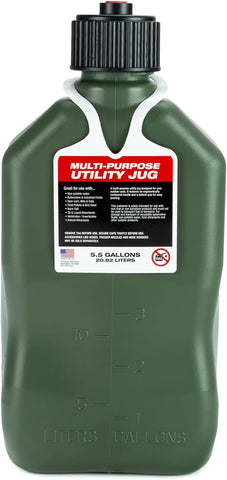 VP Racing 3846-CA, 5.5 Gallon Square Motorsport Jug Camo w/ 14" Standard Hose (2 Pack) Close-Trimmed Cap and Neck for Tight Seal