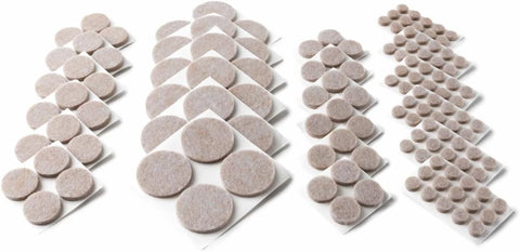 Scotch Felt Pads 162 PCS Beige, Felt Furniture Pads for Protecting Hardwood Floors, Round, Assorted Sizes Value Pack, Self-Stick design, Protecting from nicks, dents and scratches (SP845-NA)