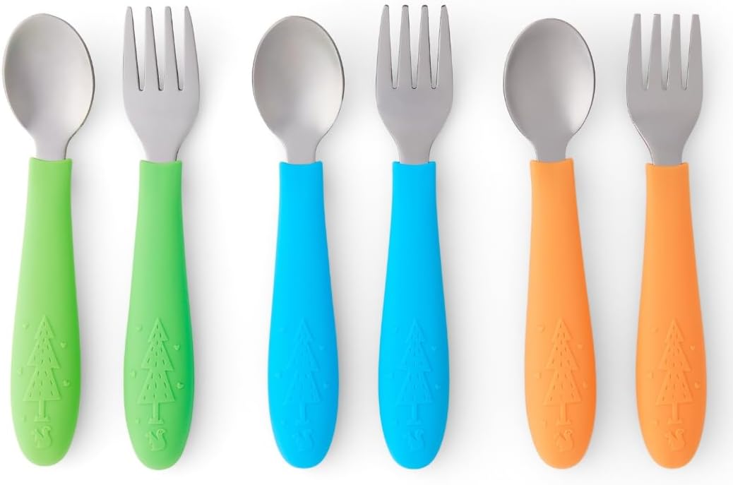 Elk and Friends Baby/Toddler Silverware with Silicone Handles | 6pcs