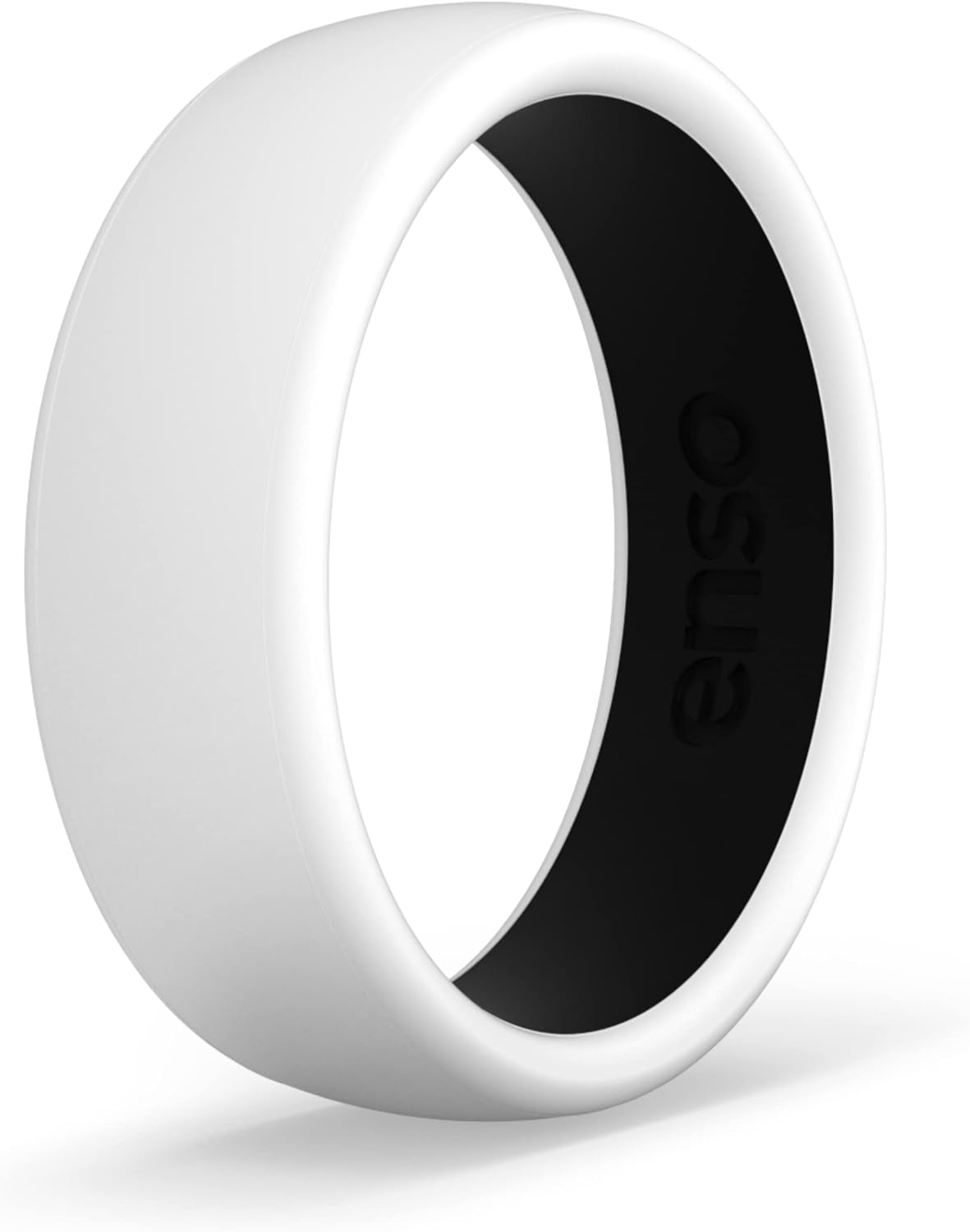 Enso Rings Dual Tone Silicone Wedding Ring – Two Tone Hypoallergenic Wedding Band – Comfortable Band for Active Lifestyle - Medical Grade Silicone – 1.75mm Thick Unisex Band