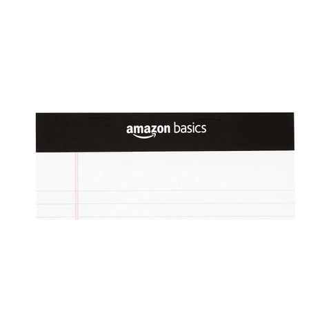 Amazon Basics Narrow Ruled Lined Writing Note Pads for Notes, Office Supplies, 5" x 8", White, 12-Pack of 50 Pages, Perforated
