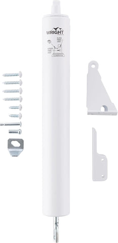 Wright Products Heavy-Duty Pneumatic Storm Door Closer – Durable, Adjustable, Quiet-Closing with Hold-Open Feature (Transitional, White)