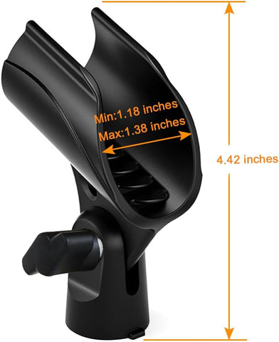 2 Pcs Universal Microphone Clip, Adjustable Mic Clip Holder for Mic Stand, Come with 5/8" Male to 3/8" Female Screw Adapter