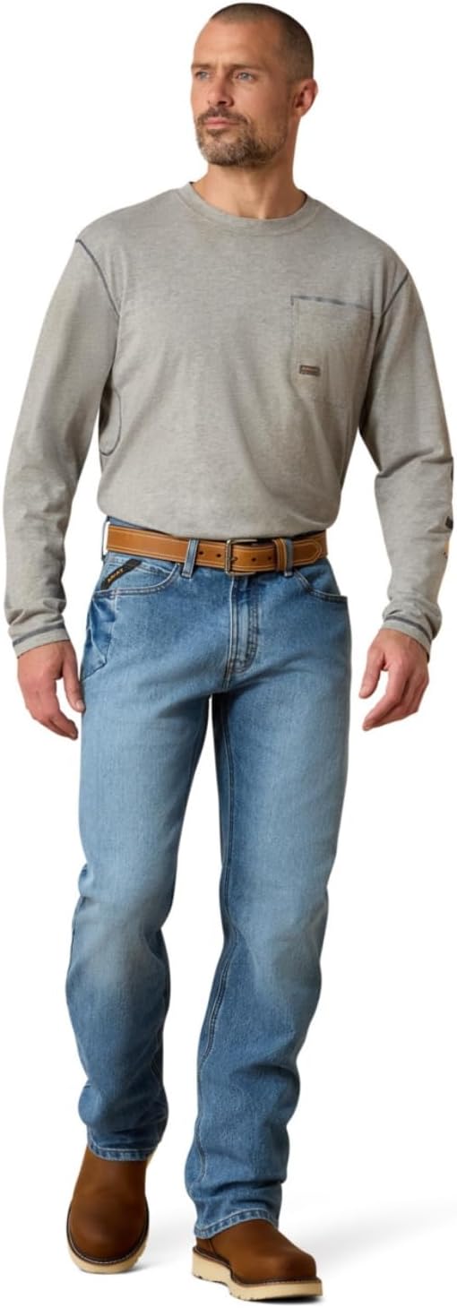 Ariat Men's Rebar M4 Low Rise DuraStretch Basic Boot Cut Jean
