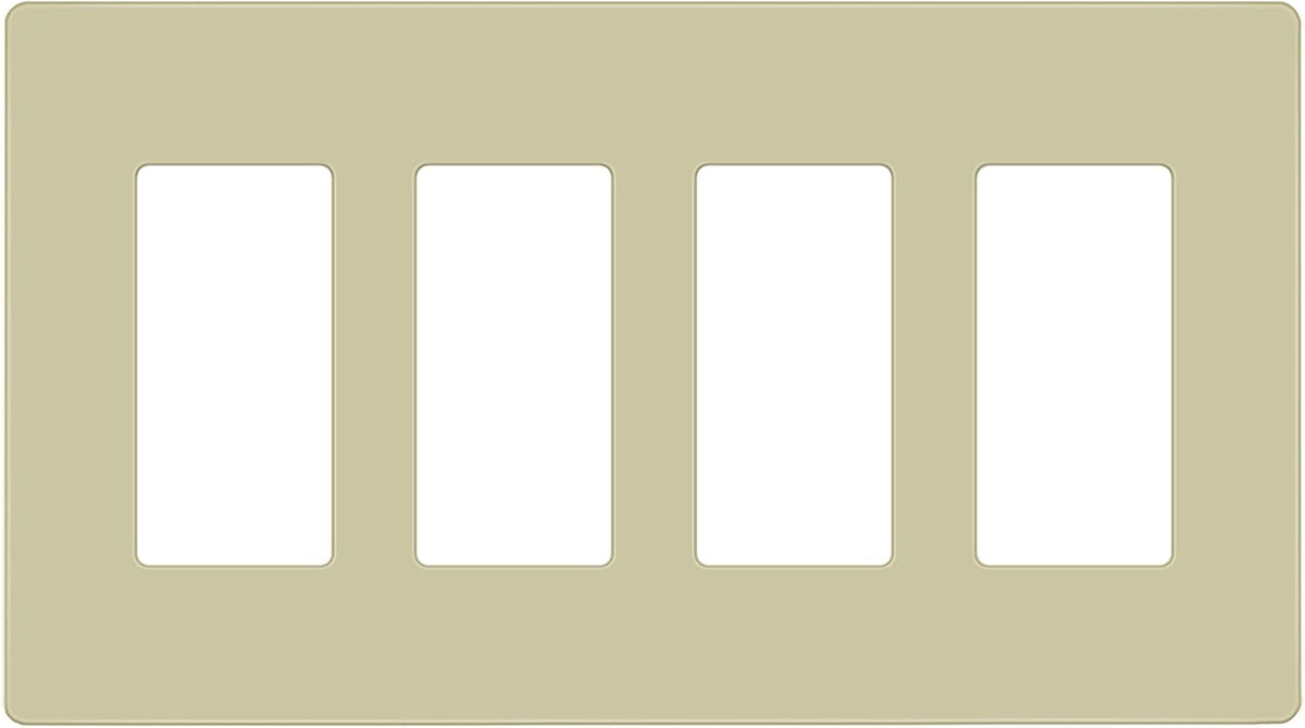 ENERLITES 4-Gang Ivory Screwless Decorator Switch Outlet Wall Plate Cover