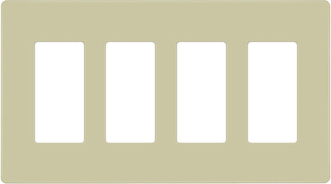 ENERLITES 4-Gang Ivory Screwless Decorator Switch Outlet Wall Plate Cover