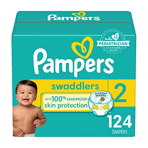 Diapers Size 2, 124 Count - Pampers Swaddlers Disposable Baby Diapers, Giant Pack (Packaging May Vary)