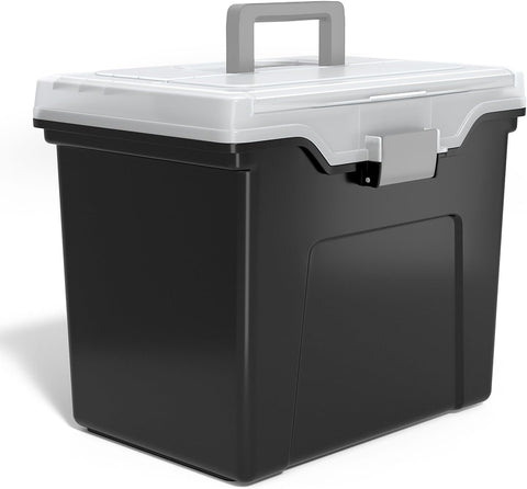 Staples File Folder Tote, Portable Filing Box for Letter Size Hanging Files
