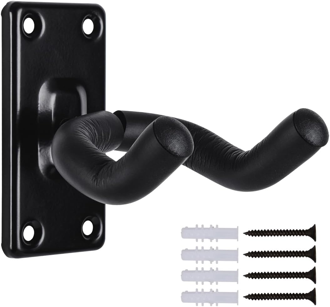 WOGOD Guitar Wall Mount Hangers Hook Holder Stand (1Pack-Black …