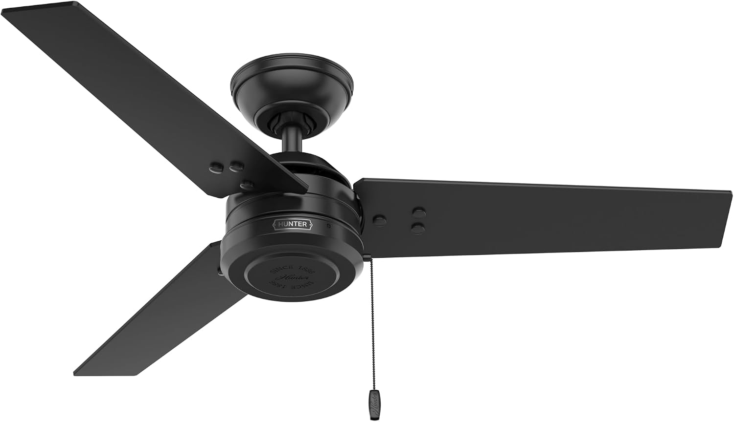 Hunter Cassius, Outdoor or Indoor, Ceiling Fan, 44 inch, Matte Black