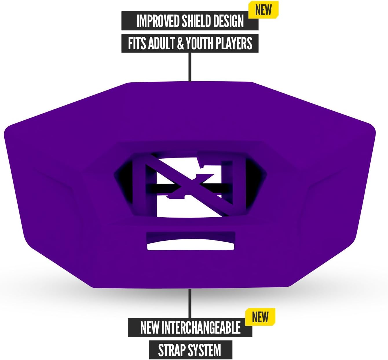 Nxtrnd One Pro Football Mouth Guard, Interchangeable Strap, Fits Adult & Youth (Purple)