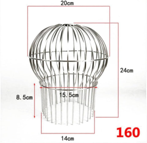 Gutter Guard, Stainless Steel Filter Strainer Fits for 2" ~ 6" Round Downspout,Gutter for PROTECTION 304 Stainless Steel Drainage Ditch Mesh Cover(160MM)