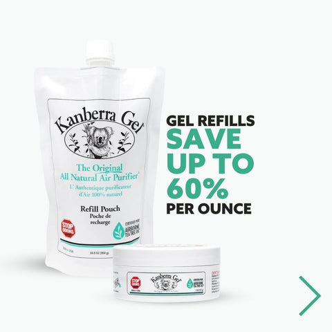 Kanberra Gel Refill Pouch 24oz - All-Natural Odor Eliminator & Air Freshener for Home, Car, RV, Boat, Gym Bag | Eco-Friendly, Long-Lasting Tea Tree Oil Formula, Safe for Pets and Family.