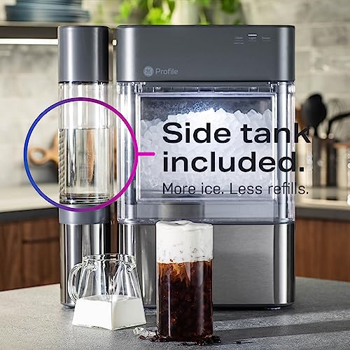 GE Profile Opal 2.0 with 0.75 Gallon Tank, Chewable Crunchable Countertop Nugget Ice Maker, Scoop included, 38 lbs in 24 hours, Pellet Ice Machine with WiFi & Smart Connected, Stainless Steel