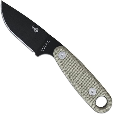 ESEE Knives Izula-II Fixed Blade Knife, Micarta Handle, Molded Sheath, Clip Plate (OD Green)