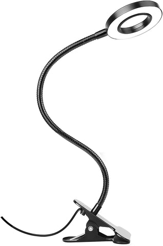 Woputne Desk Lamp Clip on Desk Reading Lights for Books in Bed (White)