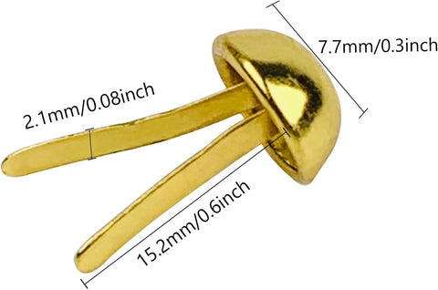 100 PCS Brass Paper Fasteners Metal Brass Fasteners, Mini Brads for Paper Crafts DIY Pins for Crafts (Gold)