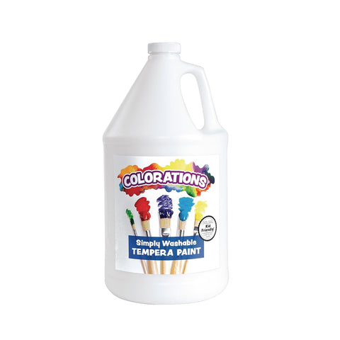 Colorations Paraben-Free Washable, Vibrant White Tempera Paint, 1 Gallon