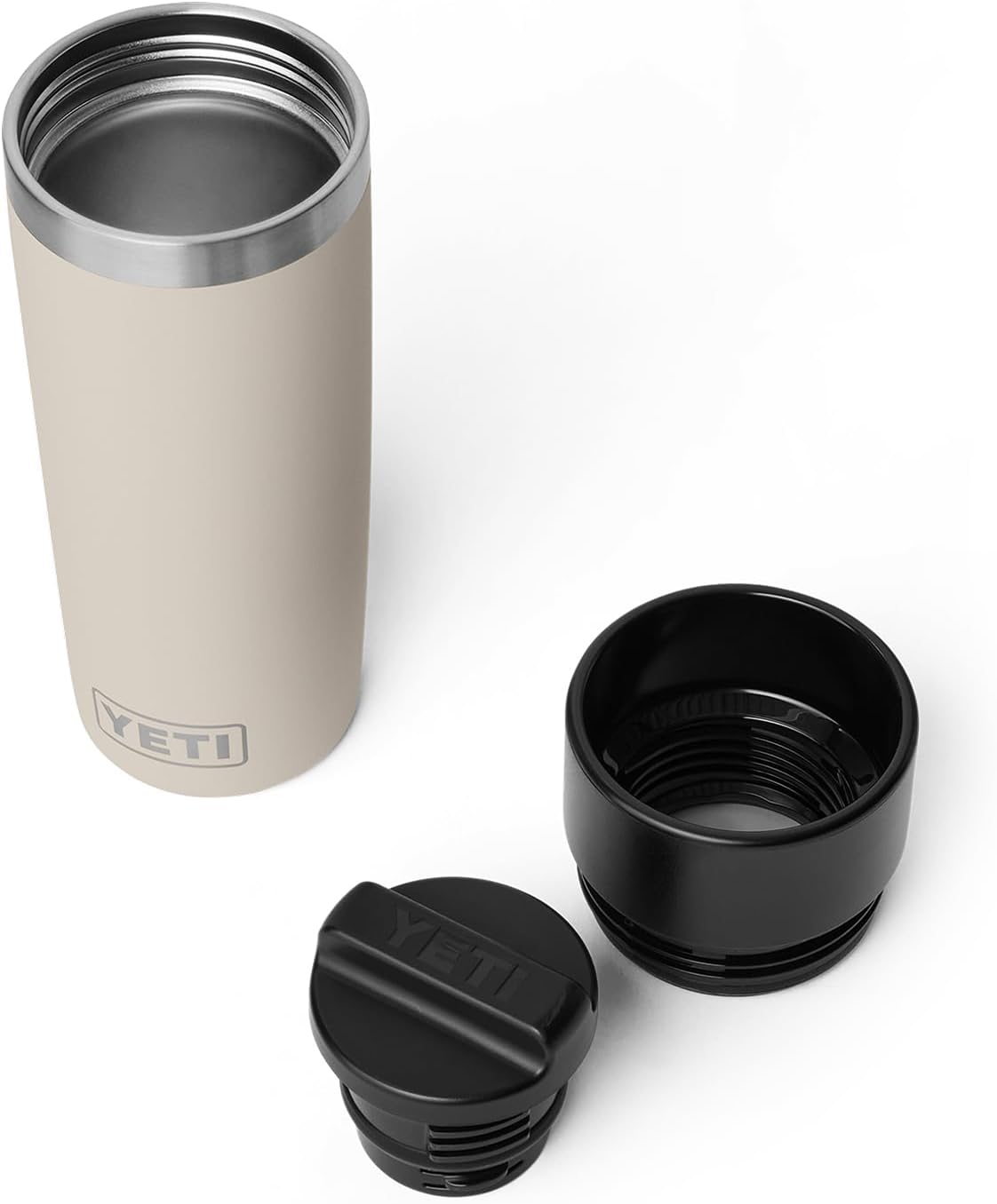 YETI Rambler 16 oz Travel Bottle, Stainless Steel, Vacuum Insulated with Leakproof Commuter Cap, Cape Taupe