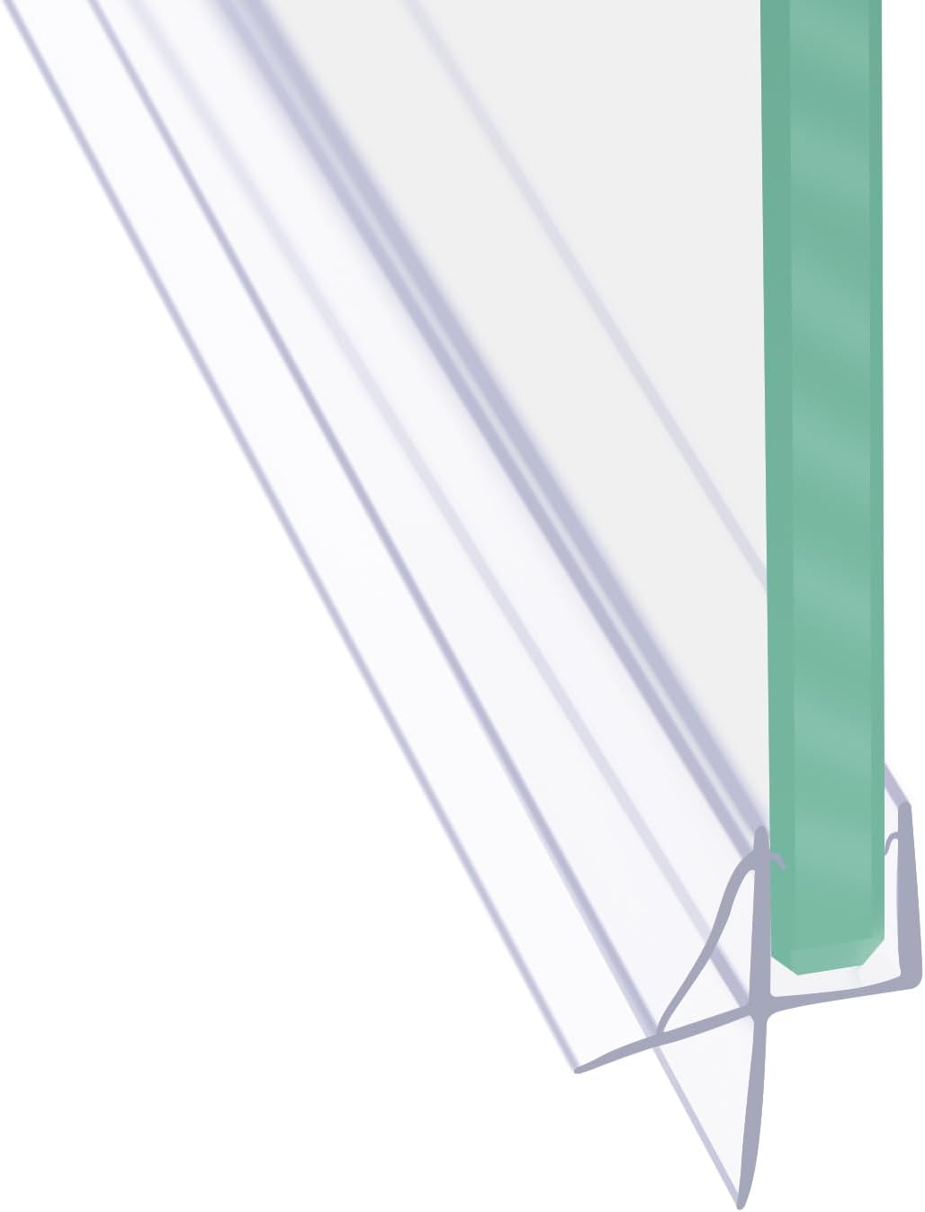 36" Frameless Shower Door Bottom Seal w/Drip Rail for 3/16" Glass, Vinyl