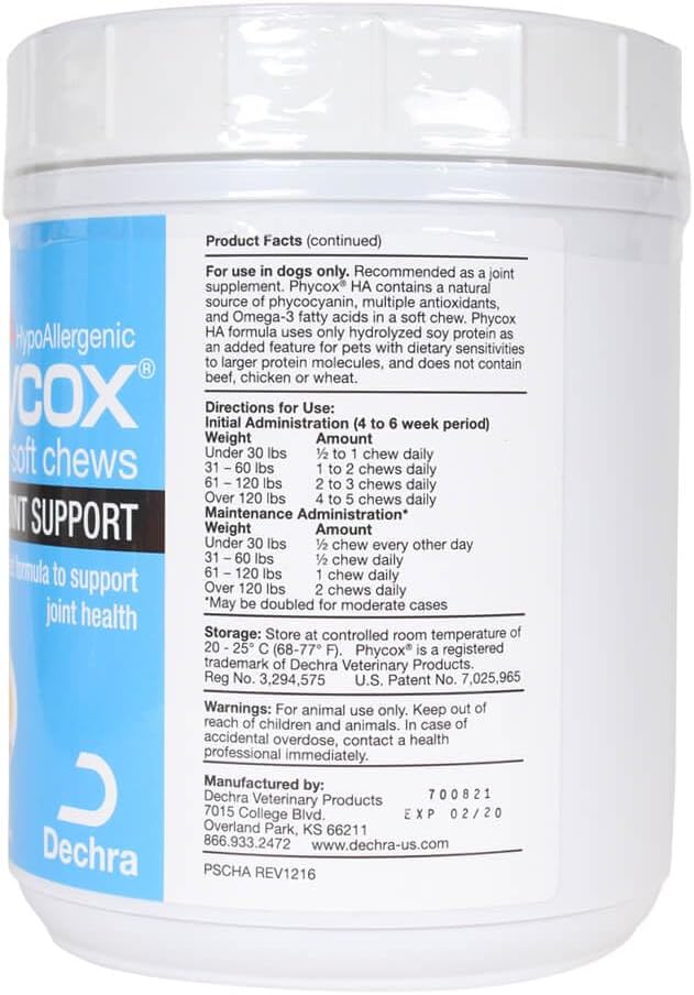 Phycox HA Hypoallergenic Dog Joint Supplement Soft Chews, 120 Ct