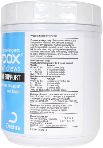 Phycox HA Hypoallergenic Dog Joint Supplement Soft Chews, 120 Ct