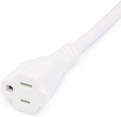 Amazon Basics Indoor Extension Cord, 3 Prong Outlet Extender Power Cord, 13 Amps, 125V, 15 Foot, White, 2-Pack